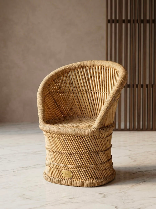 Handwoven Bamboo Barrel Chair
