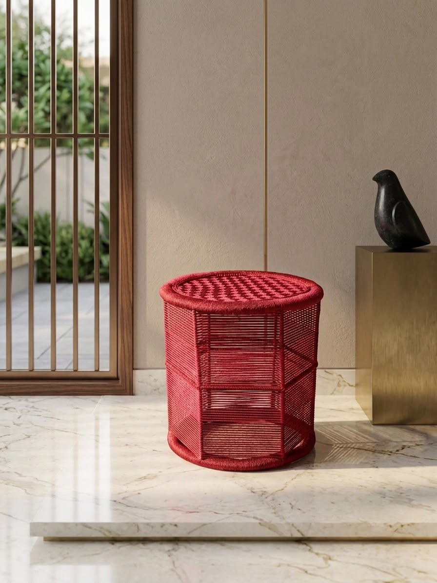 The Crimson Checker Mudda Stool